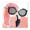 Stupell Industries Glam Fashion Pink Flamingo Sunglasses Pearls Bird,12" x 12"